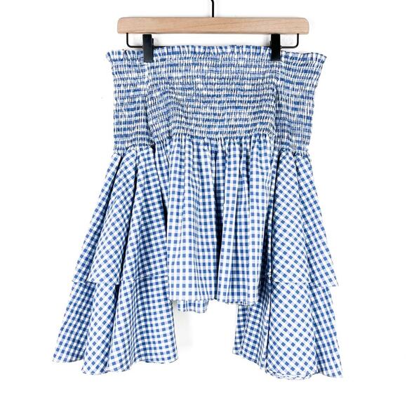Caroline Constas Appolonia Plaid Off the Shoulder Smocked Top - Picture 11 of 16